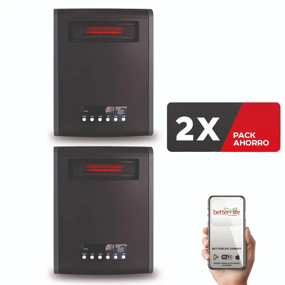 Estufa Electrica Infrarroja (2 UNIDADES) 80 m2 WiFi