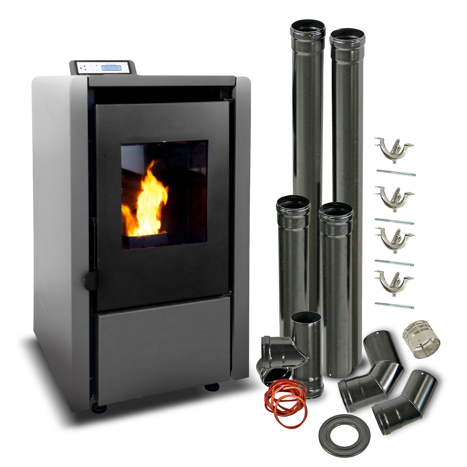 Estufa Pellet 6,2 Kw 100 M2 Wifi + Kit De Instalación