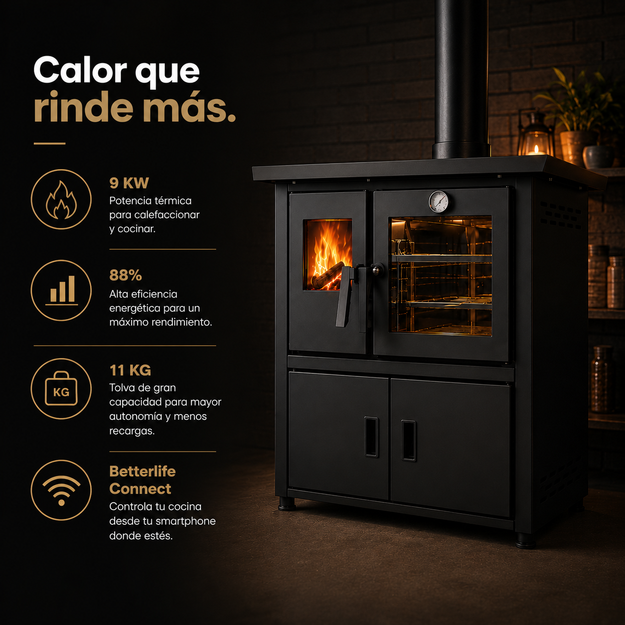 Cocina a Pellet BLPCK9W